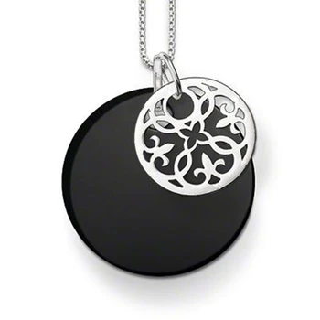 

Silver Plated Arabesque Onyx Disc Chokers Necklaces & Pendants, European Bijoux Most Fashion Jewelry Pendant Necklace for Women
