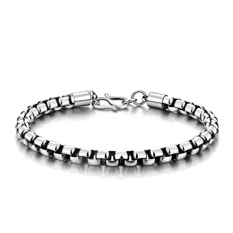 

Fashion style restoring ancient ways man Thai silver bracelet.6mm21cm solid 925 sterling silver bracelet.Men silver jewellery