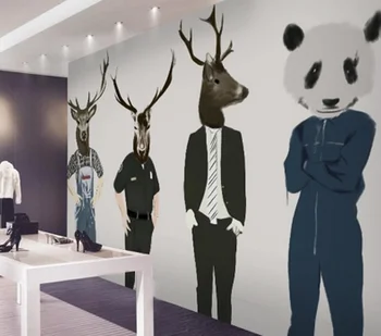 

Animal elk large mural mall fashion clothing store wallpaper living room simple personality wallpaper