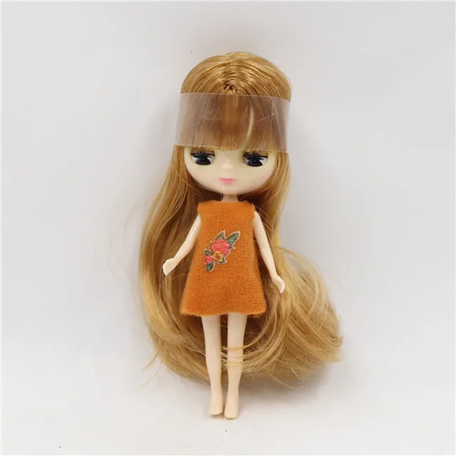 DBS blyth mini doll 10CM BJD normal body doll long hair 10cm toy anime random dress as a gift 25