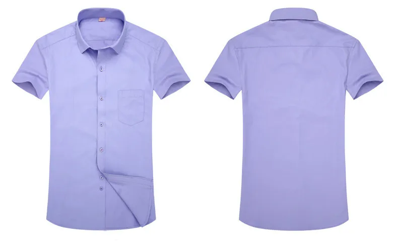 2018 Для мужчин рубашки Повседневное с коротким рукавом Однотонная рубашка хлопок Twill Slim fit Для мужчин s рубашки Бесплатная доставка camisa masculina