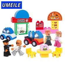 UMEILE 16 Style Original Classic Big Building Block Cowboy Cake City Girl Figure Kids Toys Compatible with Duplo Christmas Gift