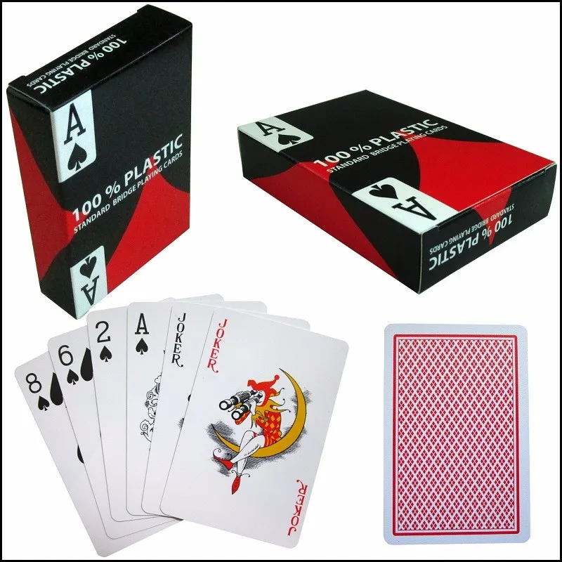 ПОКЕР 100 Пластик игральные карты синий и красный карты покер техасский холдем игральные карты Пластик ПВХ Водонепроницаемый карточные игры