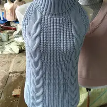 Свитер весенний сексуальный топ с бретельками и высоким воротником без рукавов вязаный пуловер 201826