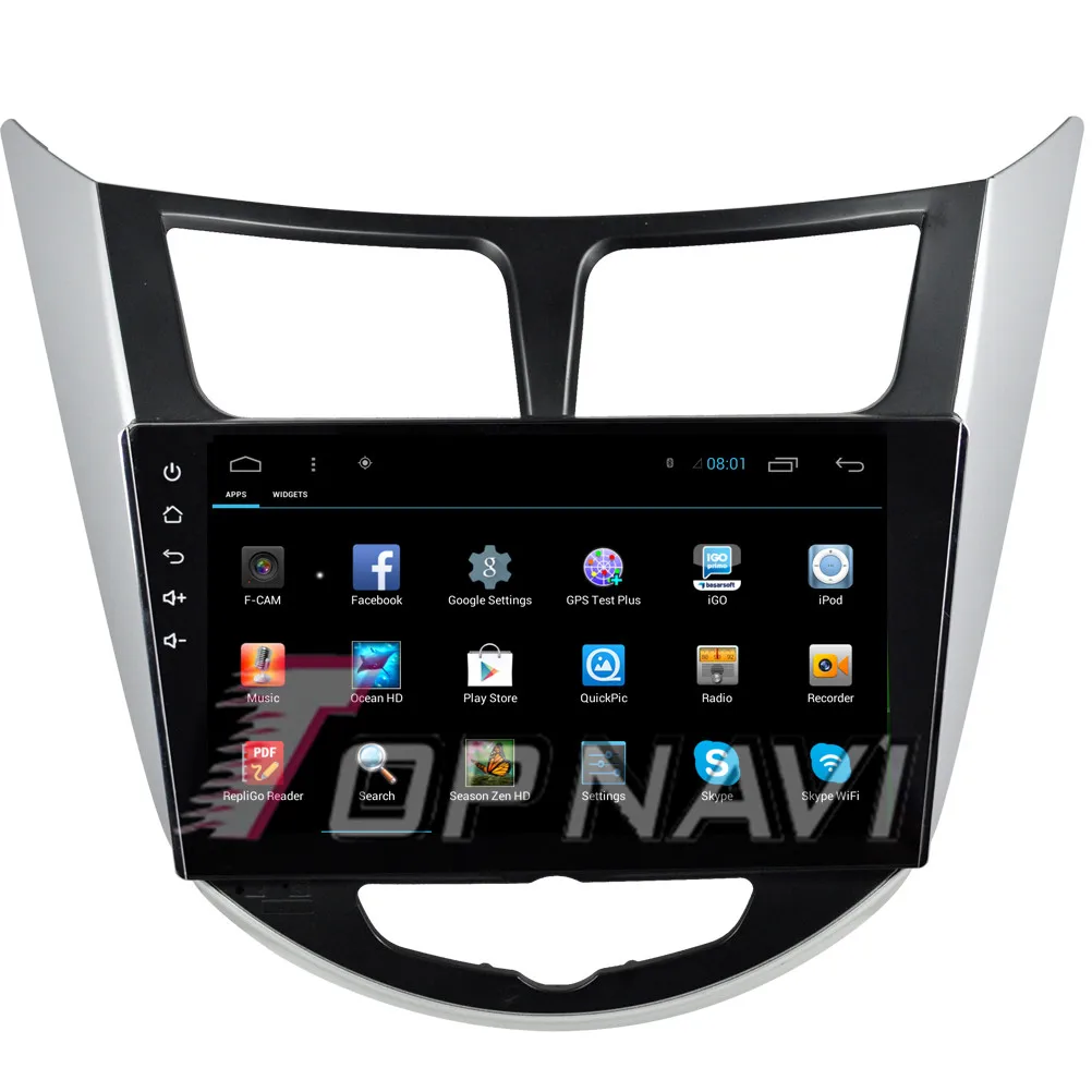 Discount Topnavi 10.2" Quad Core Android 6.0 Car GPS Navigation for Hyundai Verna 2015 Autoradio Multimedia Audio Stereo,NO DVD In Dash 3