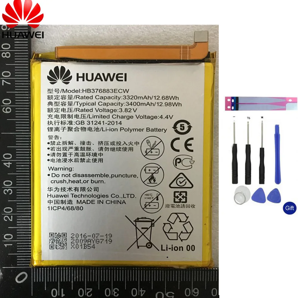

Original For Huawei HB376883ECW Rechargeable Li-ion phone battery For Huawei P9 Plus 3400mAh VIE-AL10