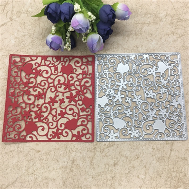 

Square lace flower Metal Cutting Dies Stencil Scrapbooking Photo Album Card Paper Embossing Craft DIY Dies Cut