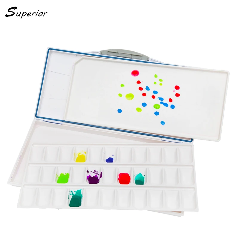 

Superior Moisturizing Watercolor Paint Palette Professional Plastic Watercolor Art Palette Supplies paleta acuarela