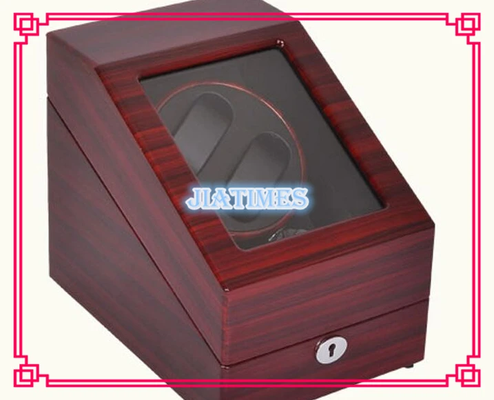 High Quality 2 3 Striped Wine Red Black Watch Winder Wood Case Box Carbon Fiber PU