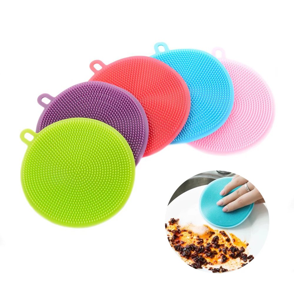 

SJ Magic Cleaning Brushes Silicone Dish Bowl Scouring Pad Multifunction Round Wash Brushes Easy to clean Kitchen Cleaner Tools
