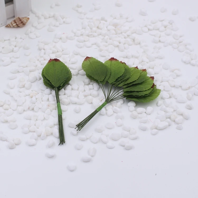 PH PandaHall 300 foglie artificiali di rosa, foglie artificiali, foglie di stoffa verde lime, per artigianato fai da te, bouquet floreali, ghirlande