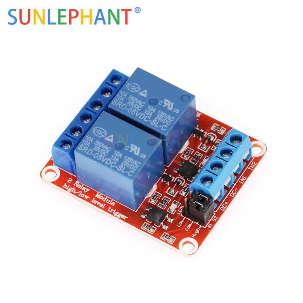 

5V 12V 24V 2 Channel 2 Road Relay Module with Optocoupler Isolation Supports High and Low Trigger