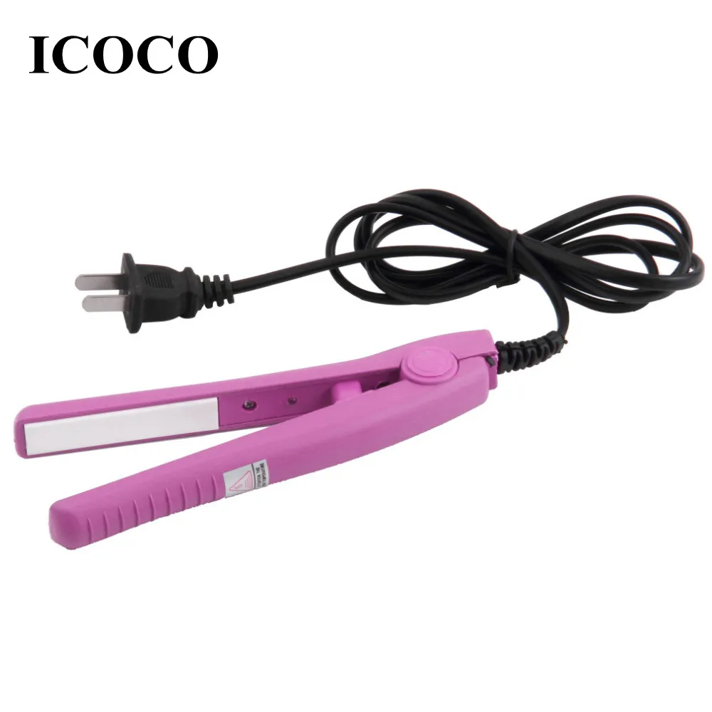 

NewMini Travel Ceramic Hair Curl Straightener Flat Iron Perm Splint Perm Splint Perfect Touch-ups Shorter Layers Bangs 110V-220V