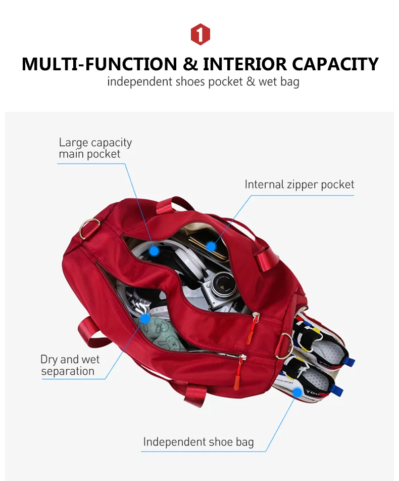 Сухая и влажная спортивная сумка унисекс новая Большая вместительная сумка Оксфорд женские сумки для плавания спортивная сумка мужская и женская уличная сумка XA46G