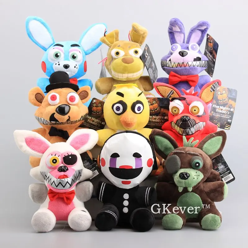 

High Quality 9 Styles FNAF Five Nights at Freddy Golden Fazbear Mangle Plush Toy Chica Bonnie Soft Dolls 18-22 CM Kids Gift