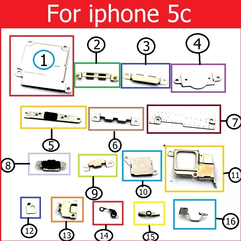 Розничная, внутренние маленькие металлические железные детали для iPhone 4, 4S, 5, 5c, 5S, 6, 6 S, 7, 8 Plus, X, маленький держатель, кронштейн, защитная пластина, набор деталей