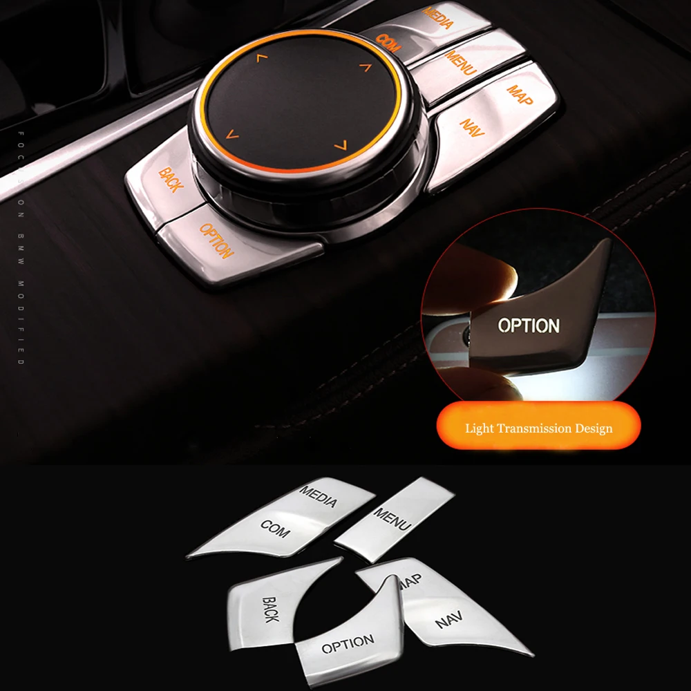 5 шт. Автомобильный мультимедийный стикер с кнопками Idrive для BMW E90 E46 E36 X5 E53 E34 E60 528 535 530 серия автомобильный чехол для ручки Декор автомобильный Стайлинг