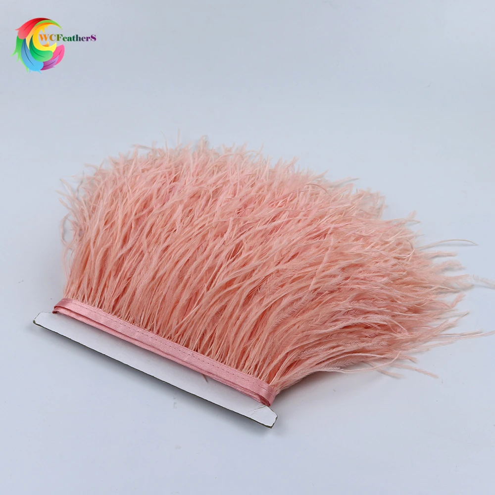 

Wholesale 1 yard Natural ostrich feather fringe trims Height 10-15cm feathers ribbon for skirt costume dress Sewing Accessories