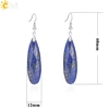 CSJA Dangle Long Earrings for Women Natural Stone Multifaceted Cutting Pendant Tiger Eye Crystal Lava Geometry Drop Earring F354 ► Photo 2/6