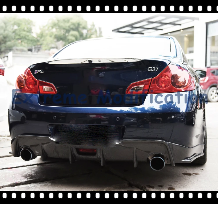 2008 2013 G37 4Dr SD Carbon Fiber Surface Rear Lip Diffuser Body Kitin