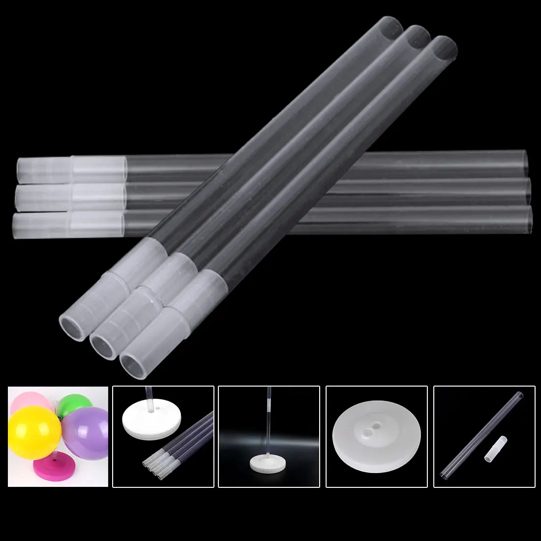 

Wedding Decoration 30x2cm Transparent Plastic Sticks Connecting Rod For Balloon Arch Column Base Stand Display Rod Tube
