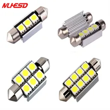 6 pçs/lote Led 4smd Festoon 36mm 39mm 41mm 3smd 8sm 6smd Dome luz Do Carro SMD CANBUS Interior Lâmpadas c5w License Plate Luzes 12 v