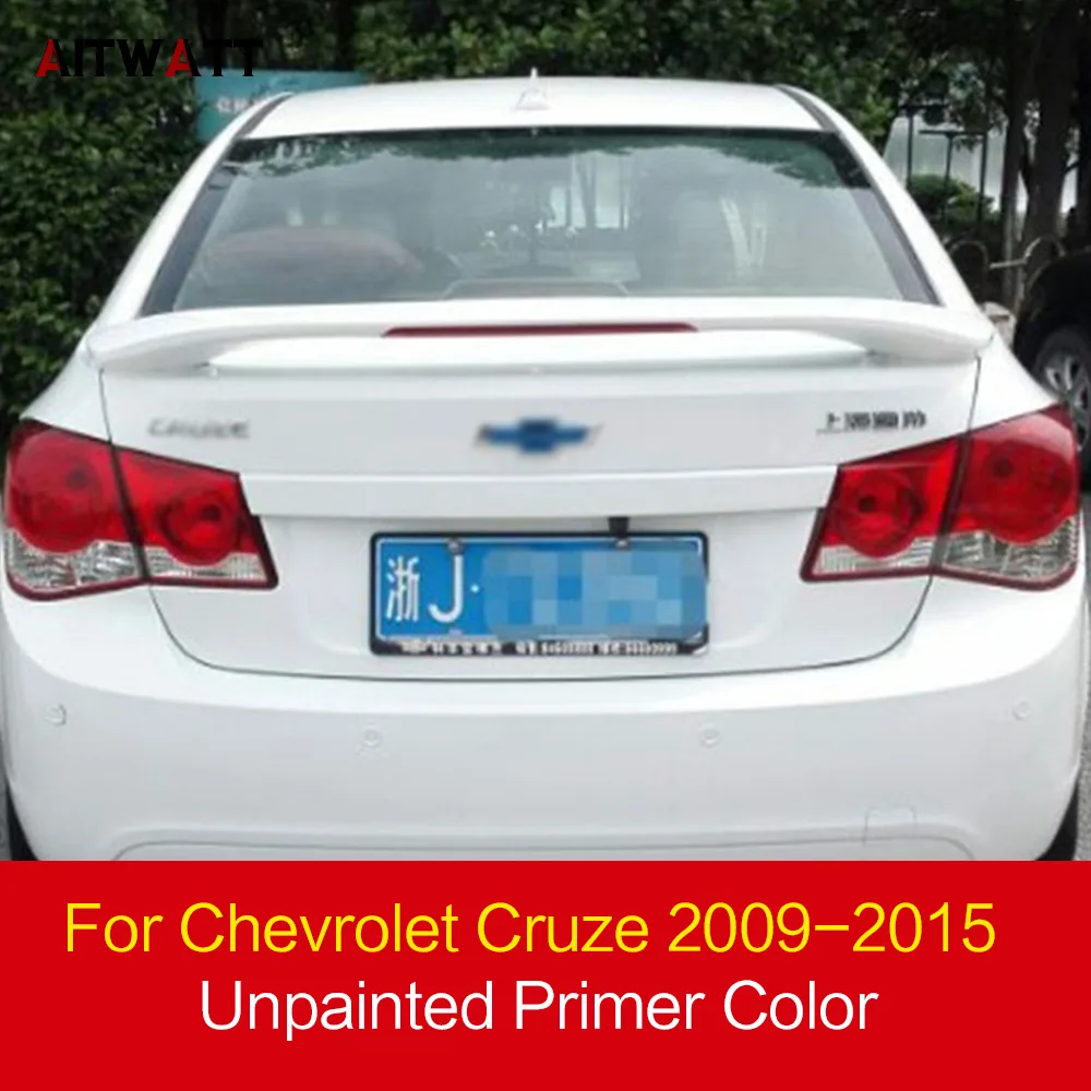

For Chevrolet Cruze 2009-2015 Unpainted Primer Color Rear Spoiler Exterior Tail Trunk Wing Decoration ABS Plastic AITWATT