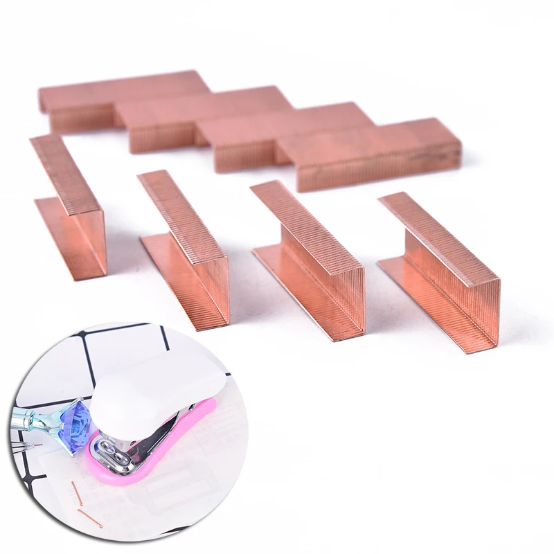 

1000pcs/lot 24/6 Metal Stapler Rose Gold Staples Home School Stationary Office Supply