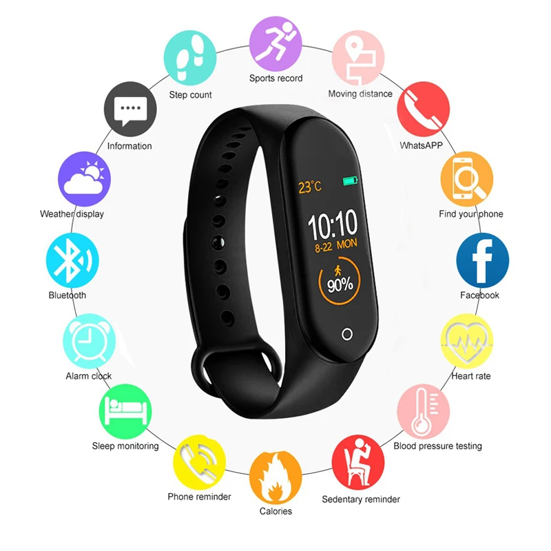 M4 Smartband пульсометр Монитор артериального давления фитнес-Браслет спортивный