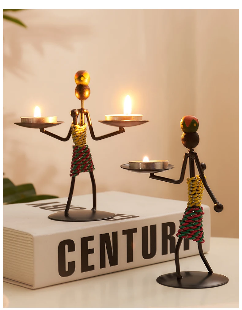 Креативная фигура из кованого железа подсвечник веселый романтический ужин при свечах праздничный стол маленькие украшения