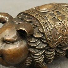 Bi003225 Народные Китайские Собирать Бронза Медь Лаки Богатство Монета Год Зодиака Свинья Статуя Набор