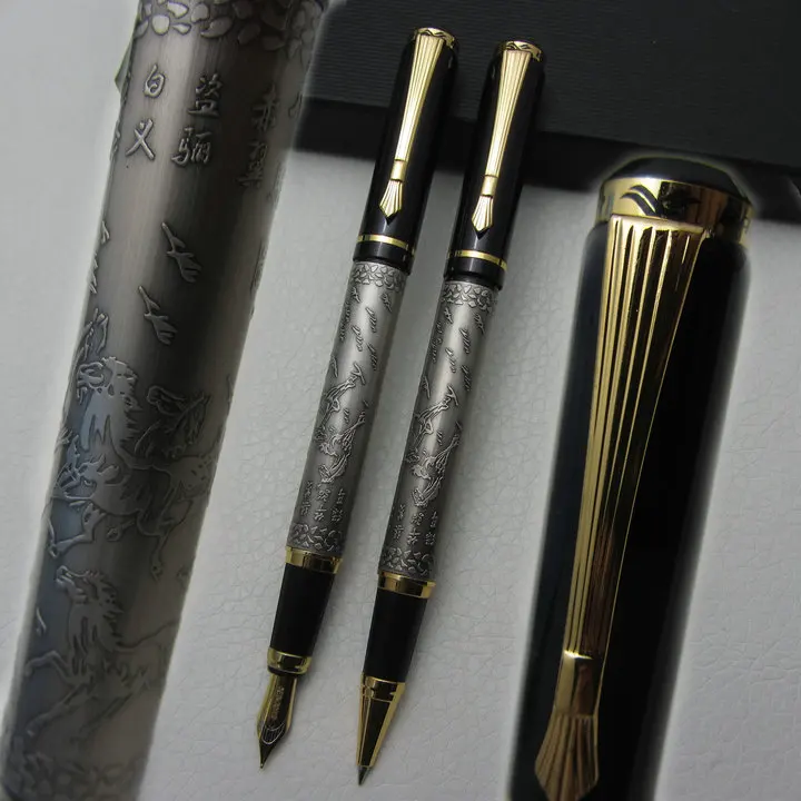 Медная Ручка роллер и перьевая ручка BAOER Xu Beihong 2 шт.|rollerball pen|the penpen fountain pen |