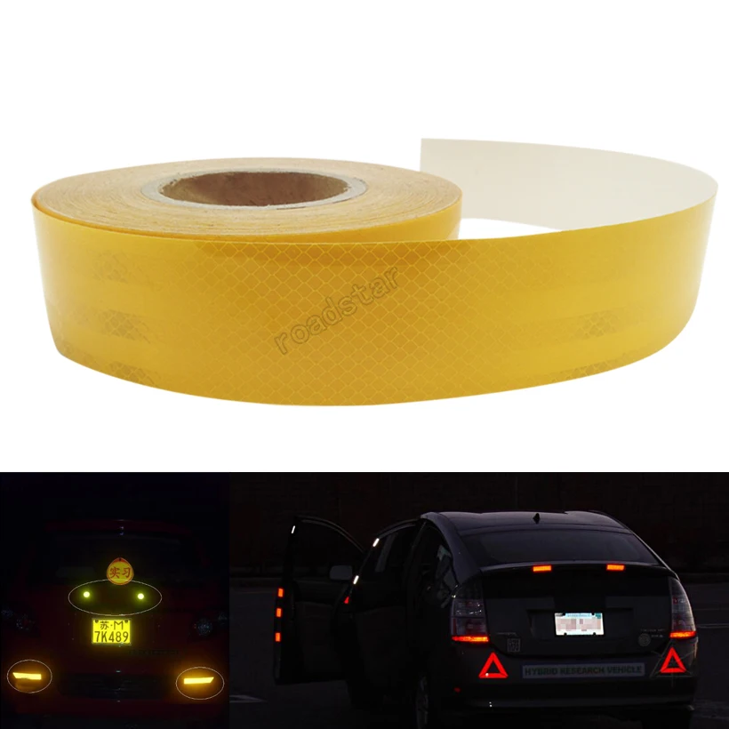 

5CMx10M Red/yellow Safety reflective Truck body stickers with warning effect in the night free shipping