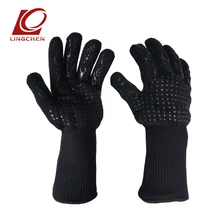 Одна пара для микроволновой печи камин барбекю арамидных 1414 красный и черный силиконовый пламени противопожарные термостойкие перчатки