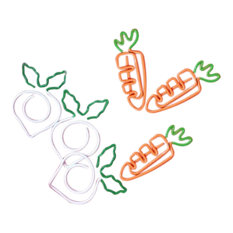 10 шт./компл. Kawaii Металл овощи морковь редис зажимы фрукты Примечания папка сообщение прищепки для фотографий канцелярские заметки зажимы