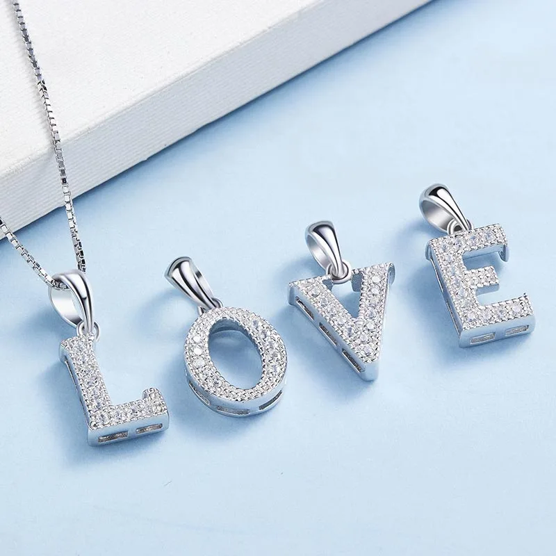 Red Trees Brand Fine Jewelry Fashion Simple A Z Letter Name Necklace 