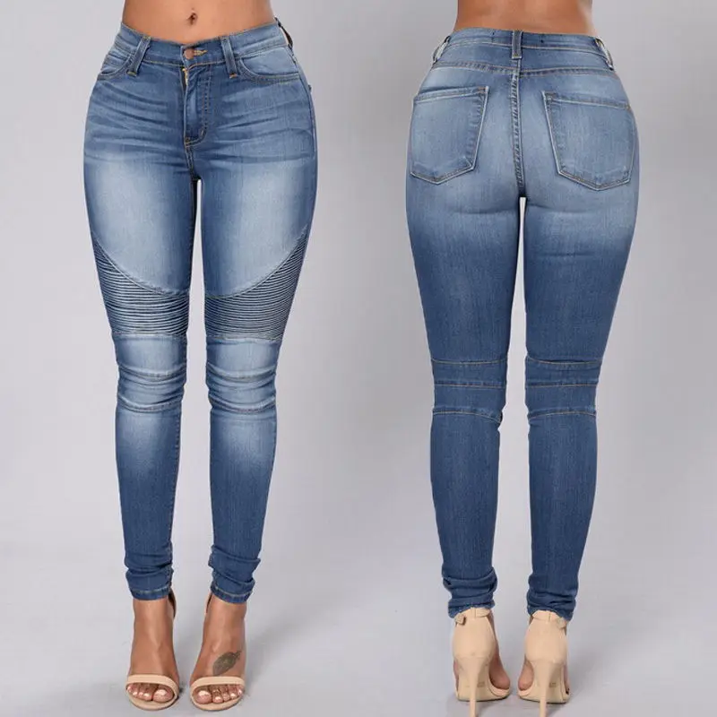 Women Pencil Stretch Casual Denim Skinny Jeans Pants High Waist Jeans Trousersin Jeans from