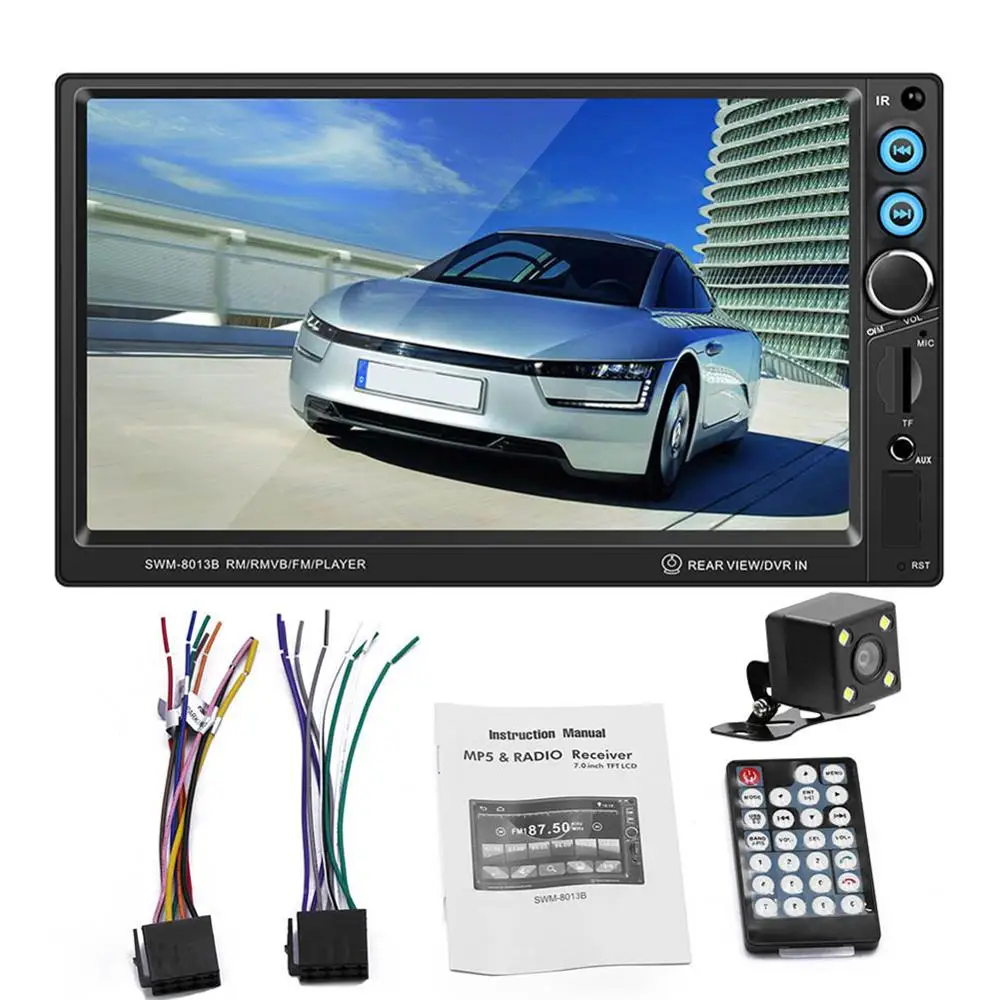 

Car Radio 7" HD Autoradio Multimedia Player 2DIN Touch Screen Auto Audio Stereo MP5 Bluetooth AUX USB TF FM Reverse Camera