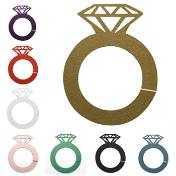 

Creative 12Pcs Wine Wine Tags Name Tags Diamond Rings Shape Glass Markers Wedding Bridal Engagement Party