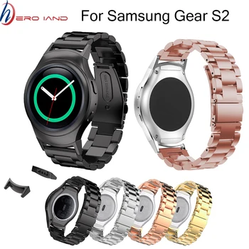 

Stainless Steel Watchband with Connector Adapter Watch Band Strap for Samsung Gear S2 RM-720 Smart watch Replacement Accessories
