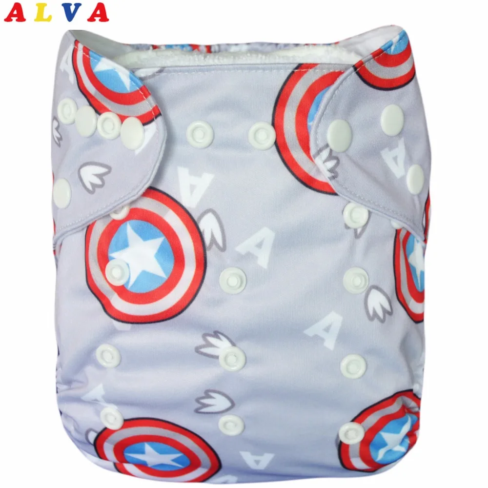 

2019 ALVA NEW Reusable and Washable Double Row Snaps with Insert Nappy for Baby YA54