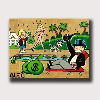 

Alec Monopolys Cartoon Building HD Wall Art Canvas Poster Print Canvas Painting Decorative for Office Living Room Home Decor