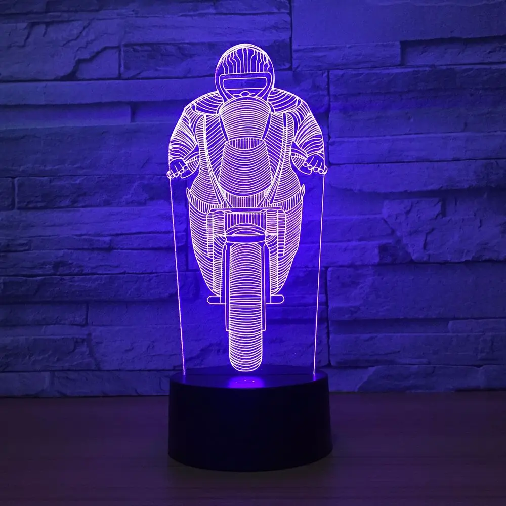 

Motorcycle 3d Acrylic Lamp Creative Led Colorful Usb Touch Night Light Lovely 7 color change Usb Led 3d Light Fixtures