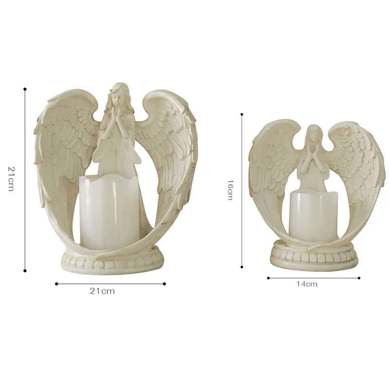 Ангел электронный подсвечник фигурки сказочные миниатюры смолы ремесло свадебный подарок украшения дома и офиса Прямая поставка