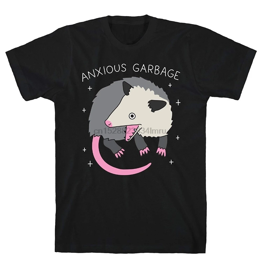 

Lookhuman Anxious Garbage Opossum Black Men Cotton Tee Free Shipping Newest Fashion Classic Funny Unique Gift