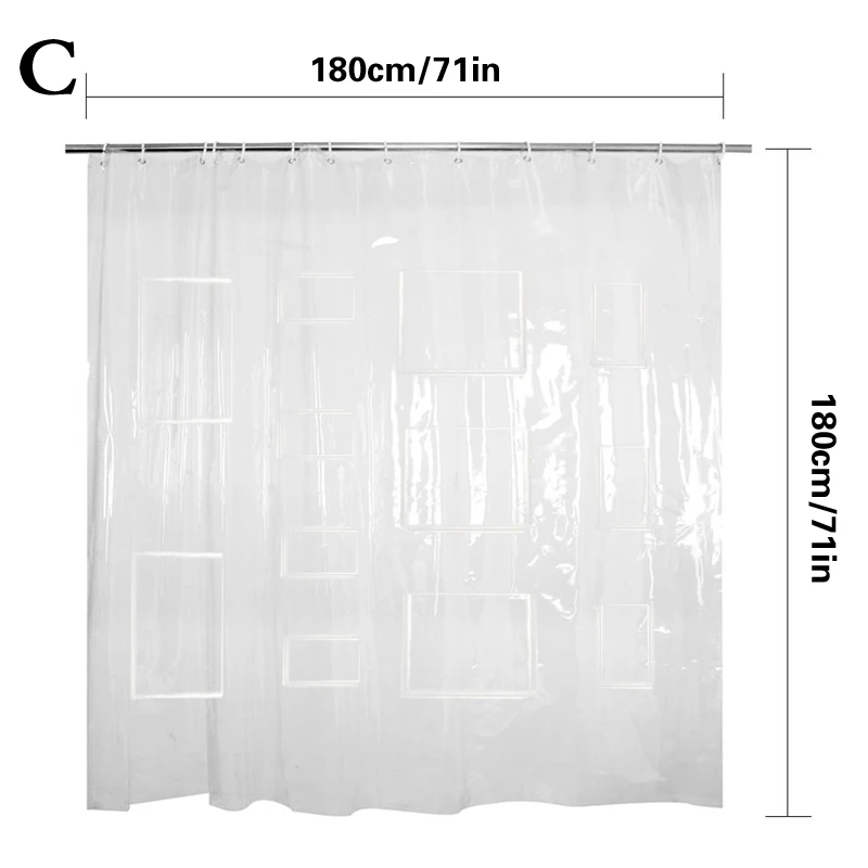 Многофункциональная карманная занавеска для душа, водонепроницаемая ПВХ ткань, занавеска для ванной, для украшения ванной комнаты, школьные принадлежности для общежития