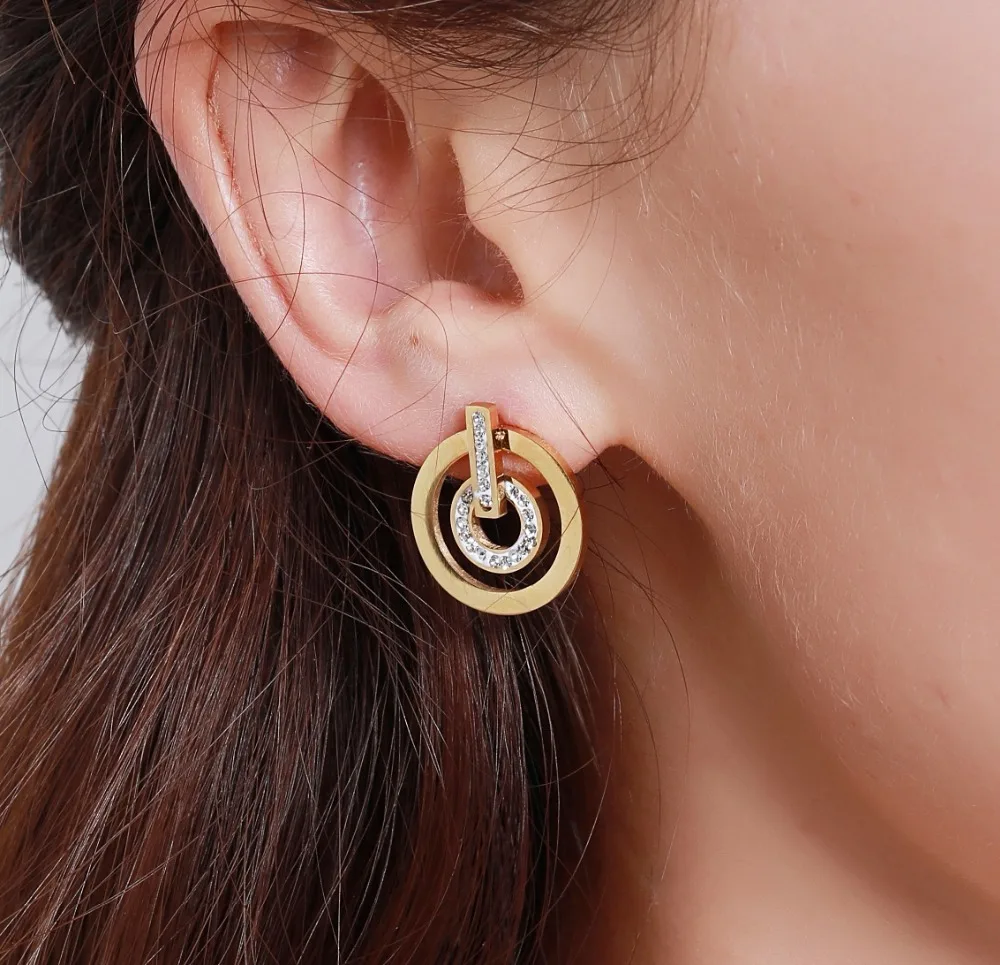 

korean gold small stud earrings silver for women accessories earrings brincos earing fashion earring stainless steel jewelry