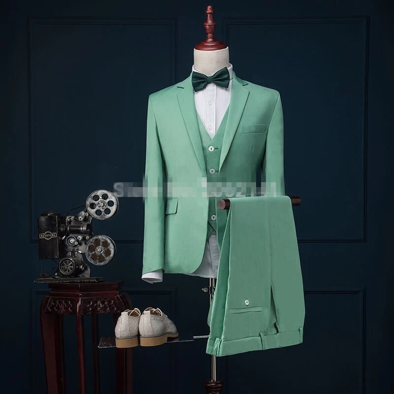 High Quality Mint Green men suits Gentlemen Style Formal Wedding Prom