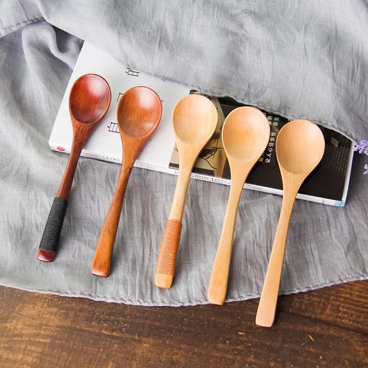 

13*3cm High Quality Wooden Spoons Tableware Kitchen Accessories Cooking Sugar Salt Small Spoons W9162
