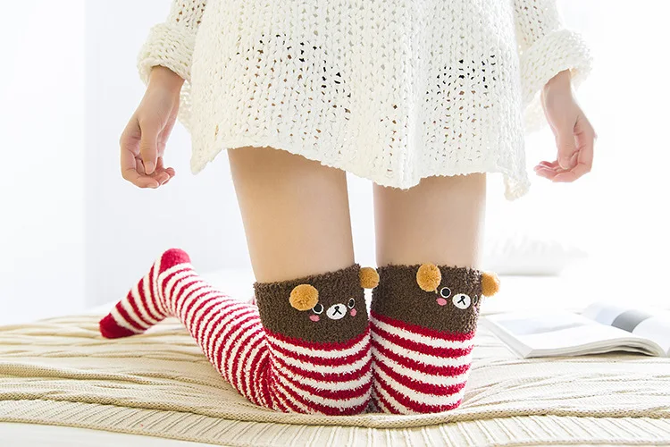 Ragazza giapponese Mori Modellazione animale ginocchio a strisce carino adorabile Kawaii accogliente coscia alta alta compressione Sos inverno caldo_voghion.com